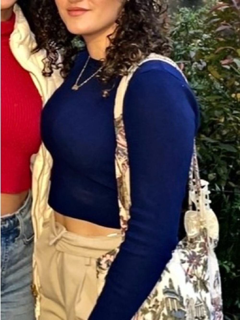 Zara Blue fitted crop top